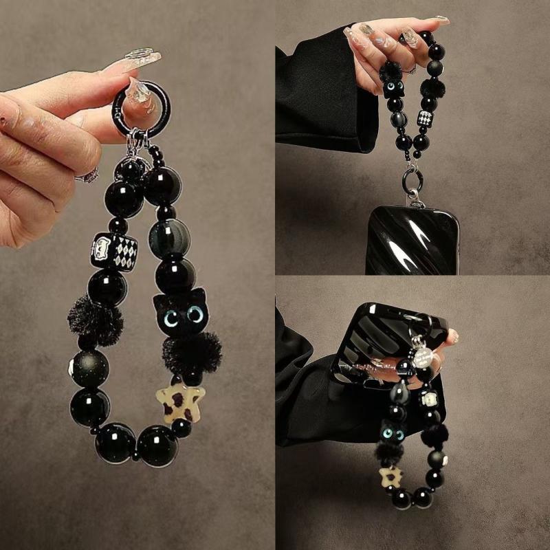 Luxury Bags Cute - Luxury Black Fluffy Cat Mobile Phone