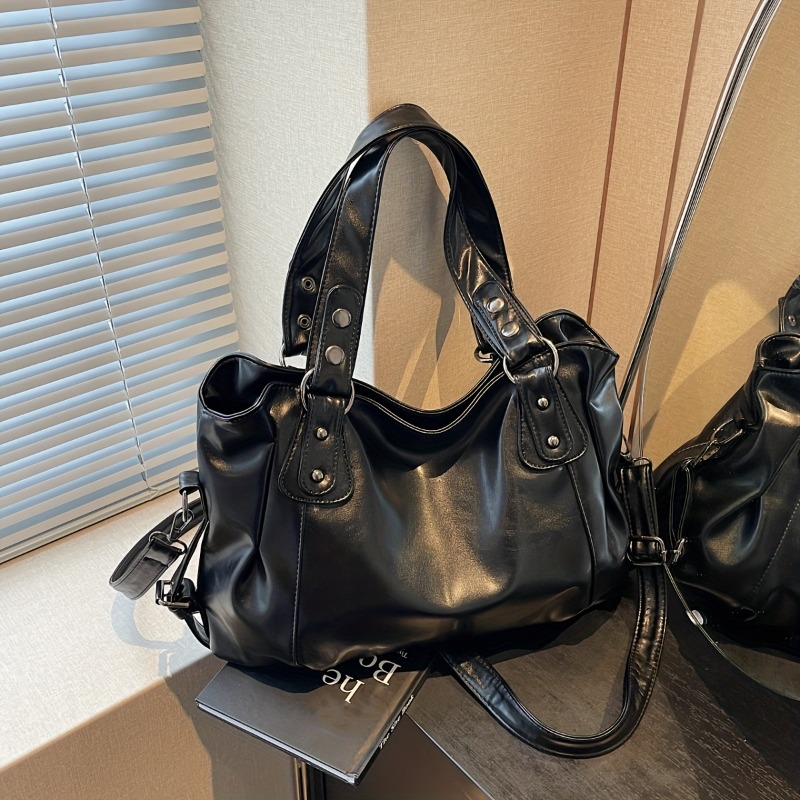 Luxury Bags Vip - Large Capacity Vintage Leather Handbag with