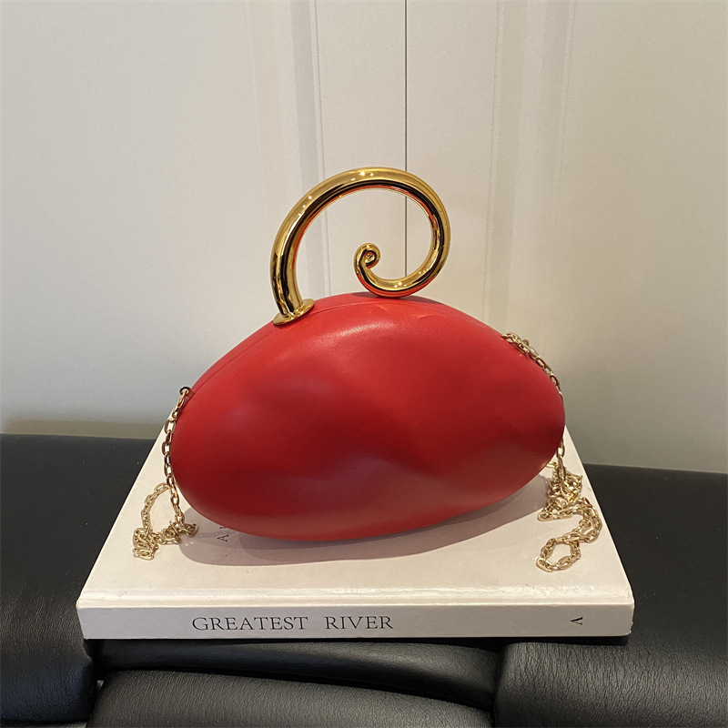 Luxury Bags Cute - Luxury Curved Pebble Shape Mini Clutch