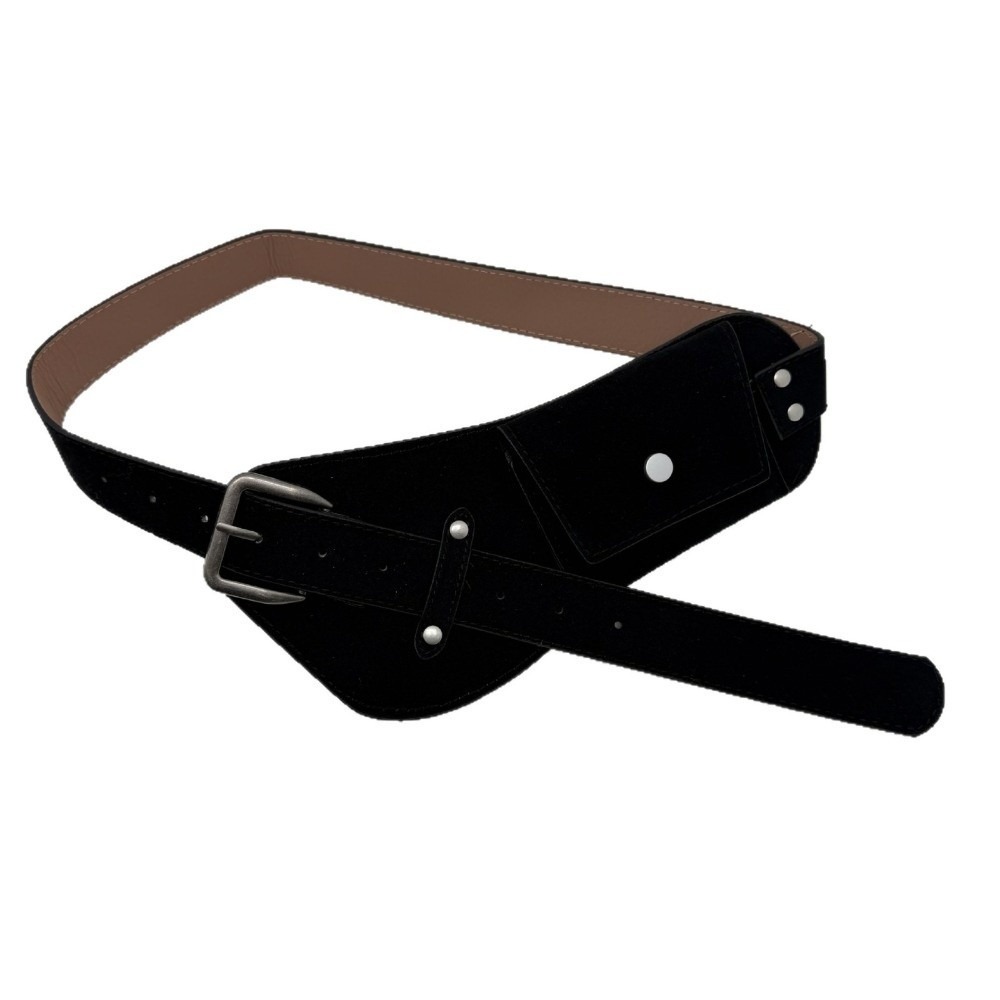 Belt Bag Leather Wide - Fashion PU Pin Buckle Waistband Alloy