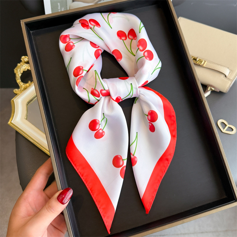 Luxury Bags Cute - Luxury Square Satin Scarf Women Cute