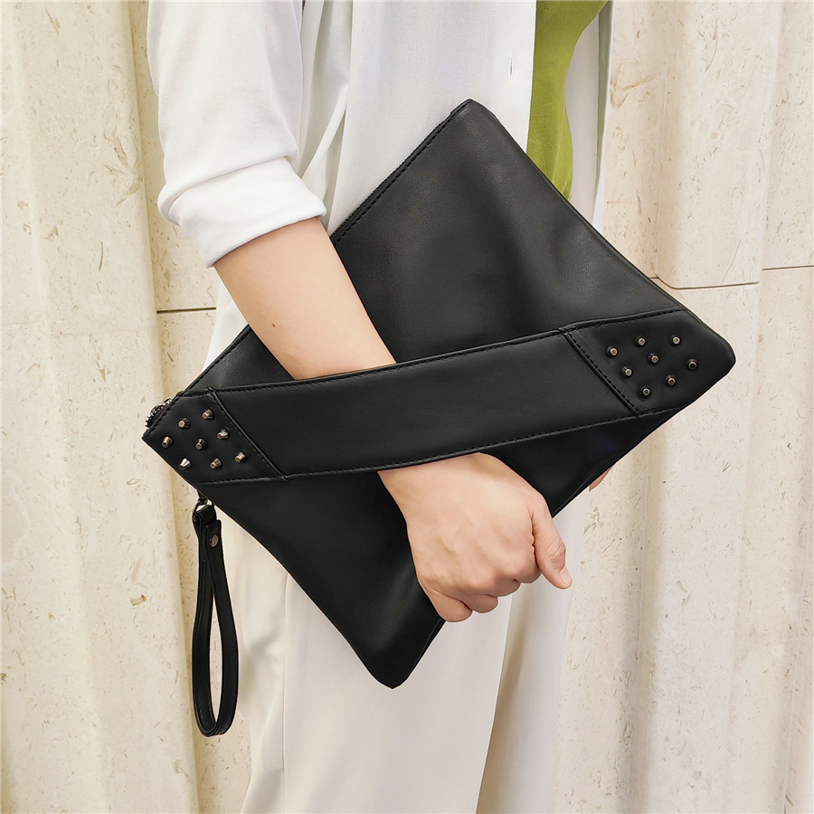 Luxury Bags Vip - Fashion Rivets Women Envelope Clutch Bag