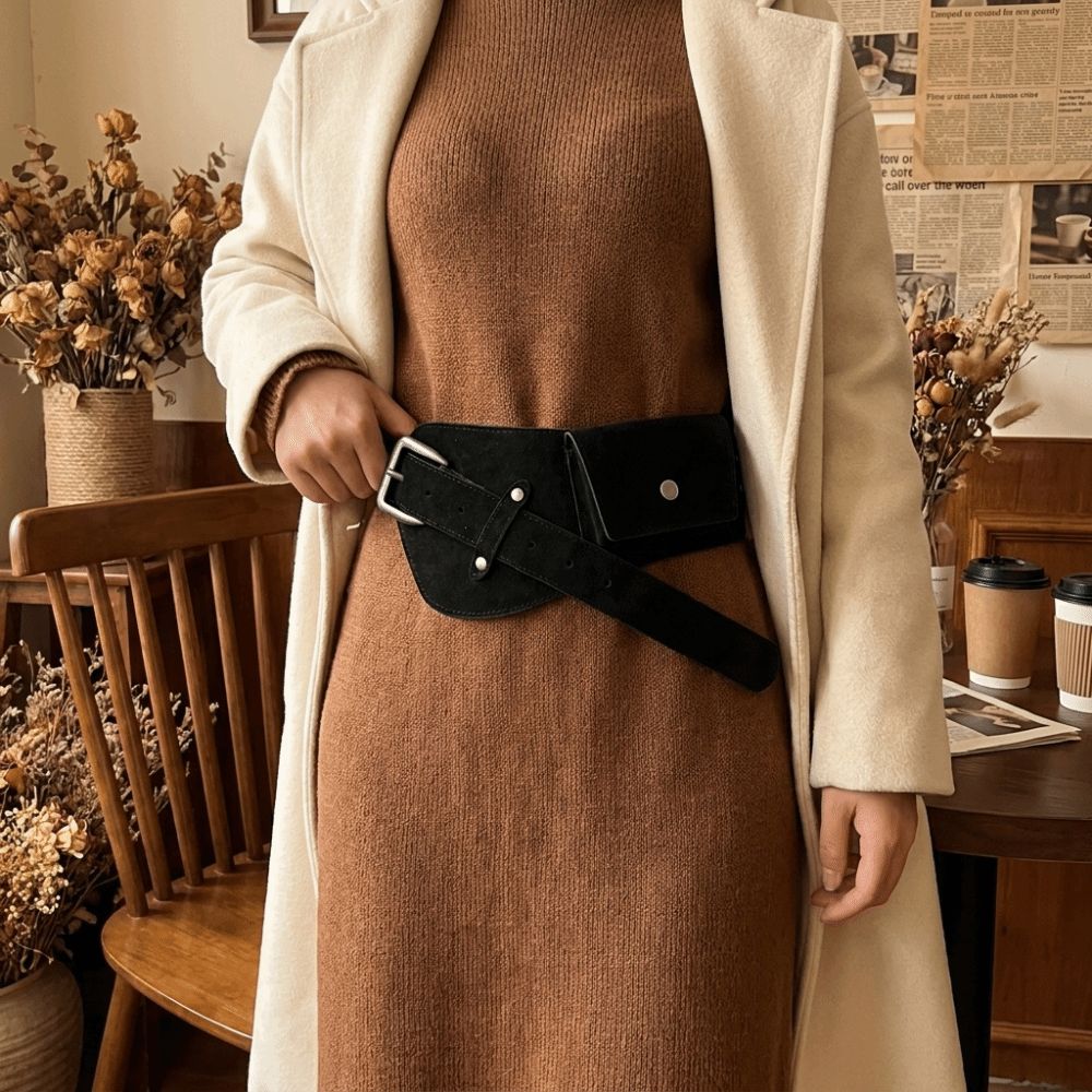 Western Cowboy Style PU Pin Bu - Belt Bag Leather Wide recension och pris