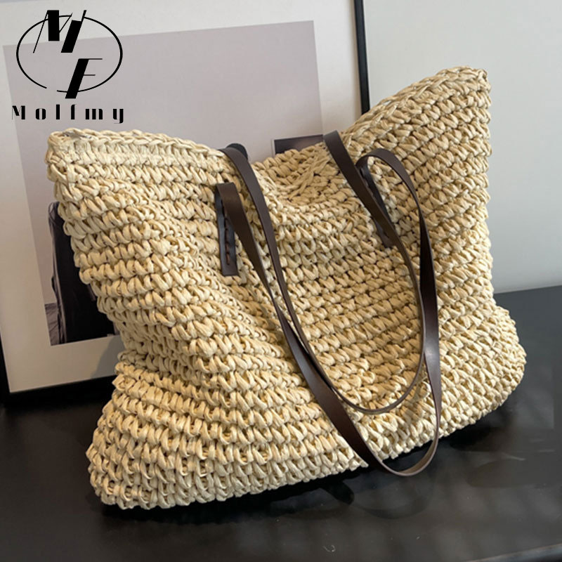 Straw Woven Tote Bags Casual L - Luxury Bags Store recension och pris