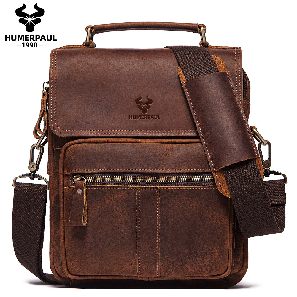 HUMERPAUL Genuine Leather Men' - Luxury Bags For Men recension och pris