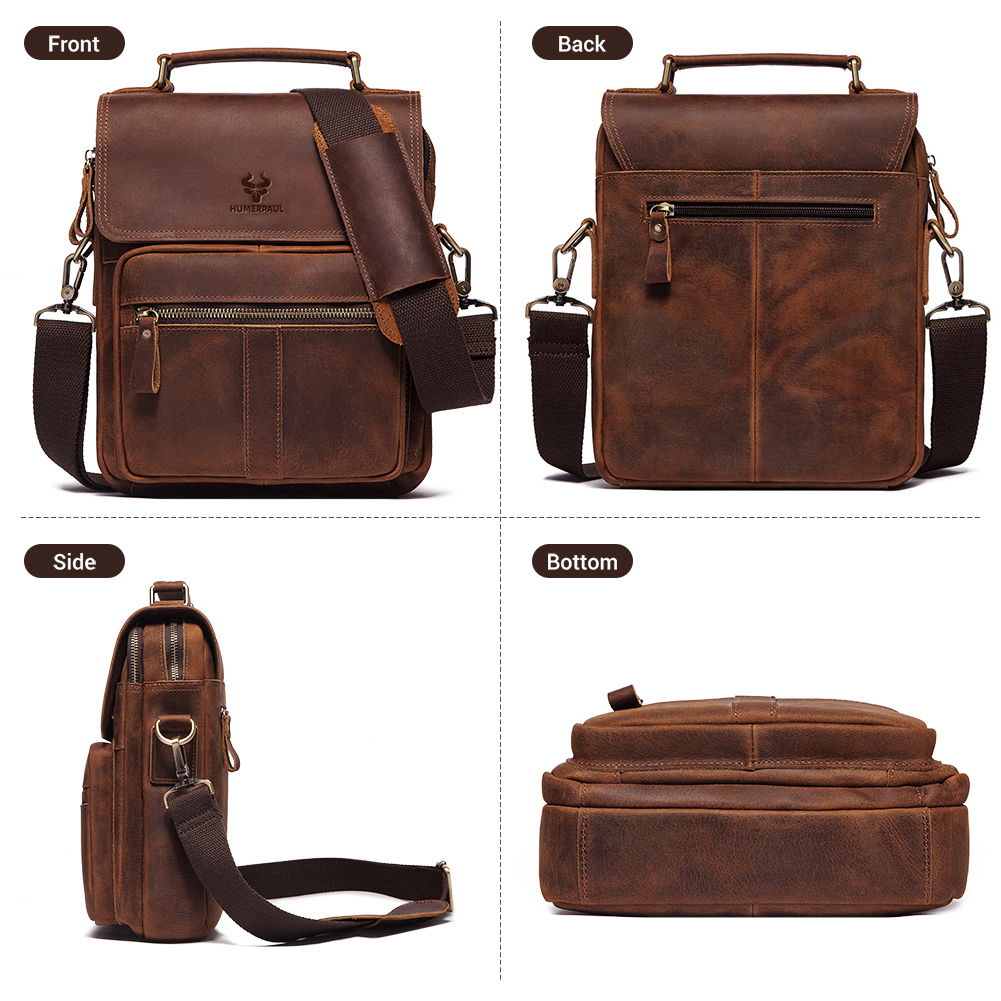 HUMERPAUL Genuine Leather Men' - Luxury Bags For Men recension och pris