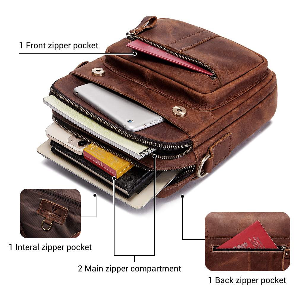 HUMERPAUL Genuine Leather Men' - Luxury Bags For Men recension och pris